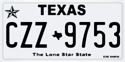 TX license plate CZZ9753
