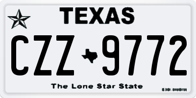 TX license plate CZZ9772