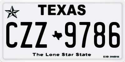 TX license plate CZZ9786
