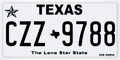 TX license plate CZZ9788