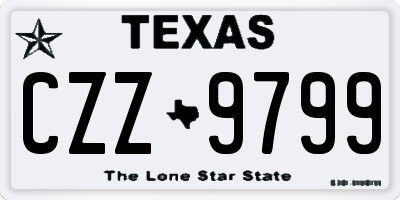 TX license plate CZZ9799