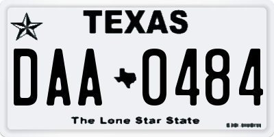 TX license plate DAA0484
