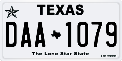 TX license plate DAA1079