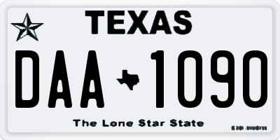 TX license plate DAA1090