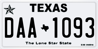 TX license plate DAA1093