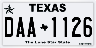 TX license plate DAA1126