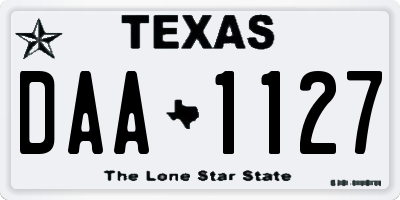 TX license plate DAA1127
