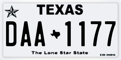 TX license plate DAA1177