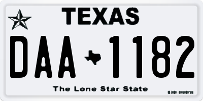 TX license plate DAA1182