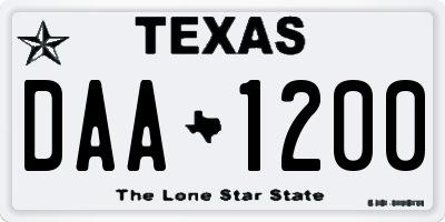 TX license plate DAA1200