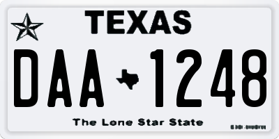 TX license plate DAA1248