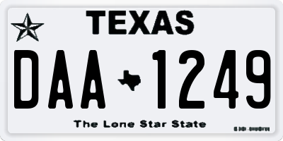 TX license plate DAA1249