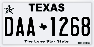 TX license plate DAA1268