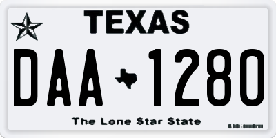TX license plate DAA1280