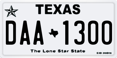 TX license plate DAA1300