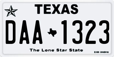 TX license plate DAA1323