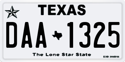 TX license plate DAA1325