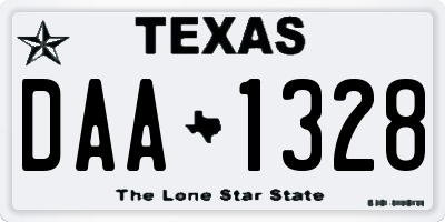 TX license plate DAA1328