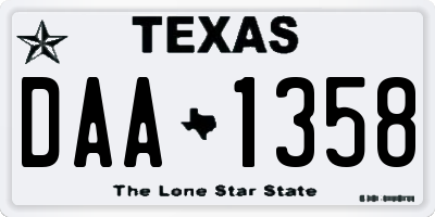 TX license plate DAA1358