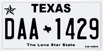 TX license plate DAA1429