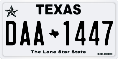 TX license plate DAA1447