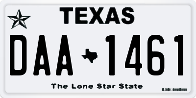 TX license plate DAA1461