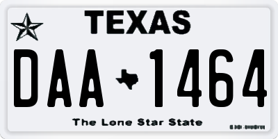 TX license plate DAA1464