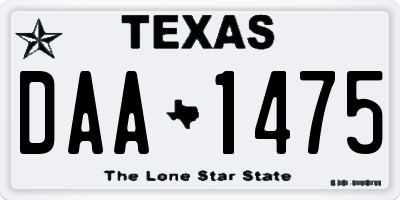 TX license plate DAA1475