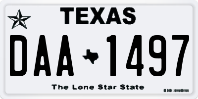 TX license plate DAA1497