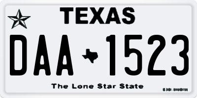 TX license plate DAA1523