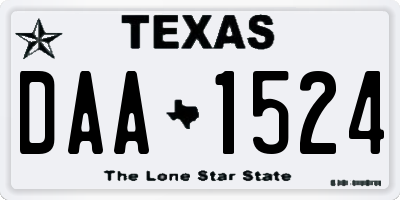 TX license plate DAA1524