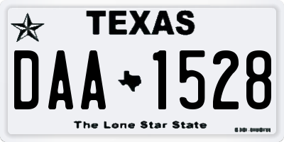TX license plate DAA1528