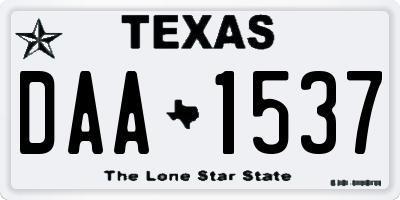 TX license plate DAA1537
