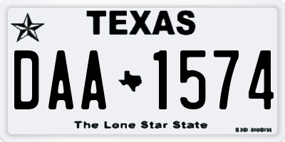 TX license plate DAA1574