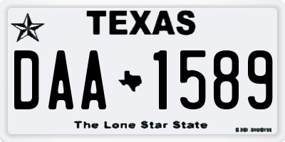 TX license plate DAA1589