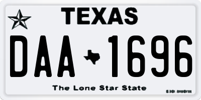 TX license plate DAA1696