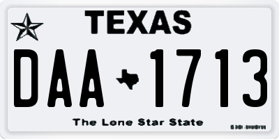 TX license plate DAA1713