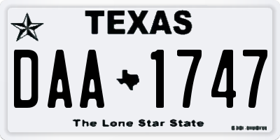 TX license plate DAA1747