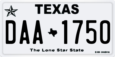 TX license plate DAA1750