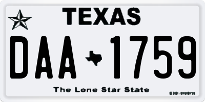 TX license plate DAA1759