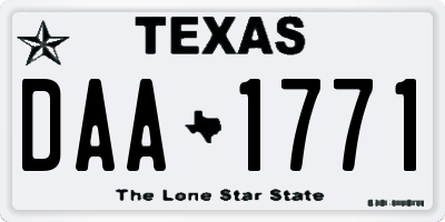 TX license plate DAA1771