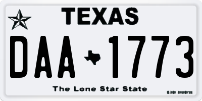 TX license plate DAA1773