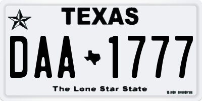 TX license plate DAA1777