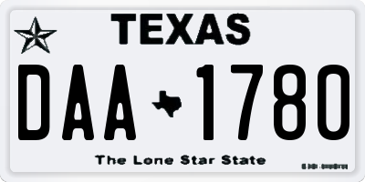 TX license plate DAA1780