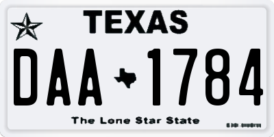 TX license plate DAA1784