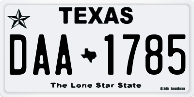 TX license plate DAA1785