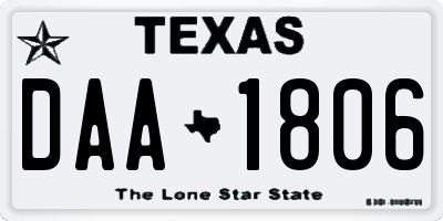 TX license plate DAA1806