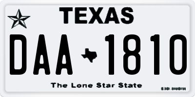 TX license plate DAA1810