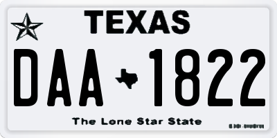 TX license plate DAA1822