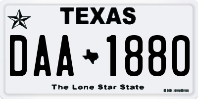 TX license plate DAA1880